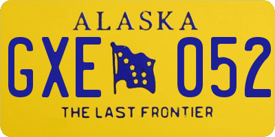 AK license plate GXE052