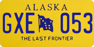 AK license plate GXE053