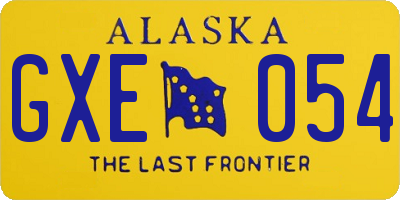 AK license plate GXE054