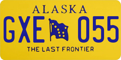 AK license plate GXE055