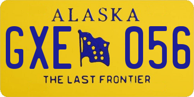 AK license plate GXE056