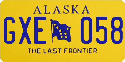 AK license plate GXE058