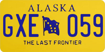 AK license plate GXE059