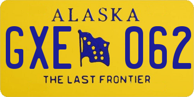 AK license plate GXE062