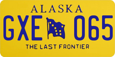 AK license plate GXE065