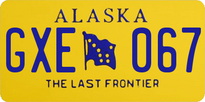 AK license plate GXE067