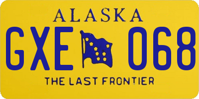 AK license plate GXE068