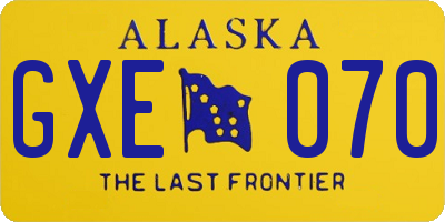 AK license plate GXE070