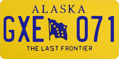 AK license plate GXE071