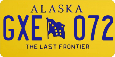 AK license plate GXE072