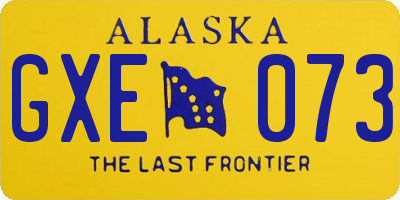 AK license plate GXE073