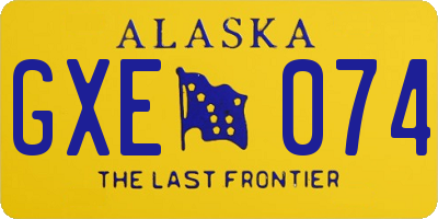 AK license plate GXE074