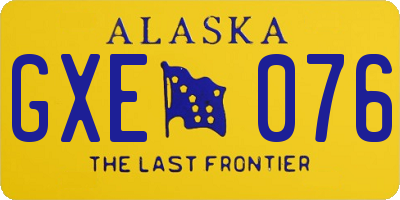 AK license plate GXE076