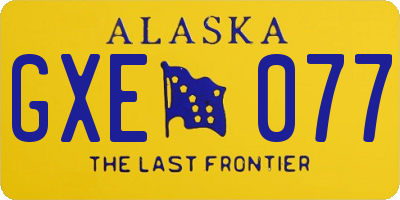 AK license plate GXE077