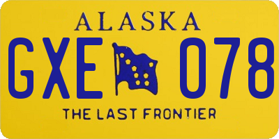 AK license plate GXE078