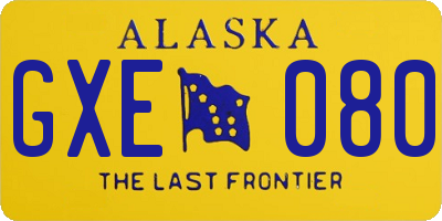 AK license plate GXE080