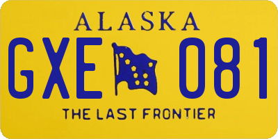 AK license plate GXE081