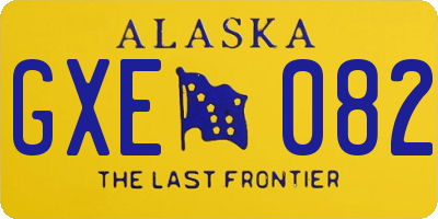 AK license plate GXE082