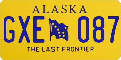 AK license plate GXE087