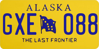 AK license plate GXE088