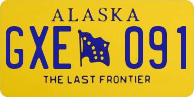 AK license plate GXE091