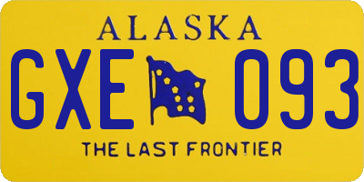 AK license plate GXE093