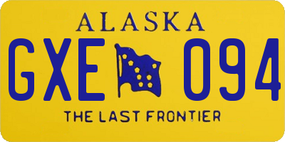 AK license plate GXE094