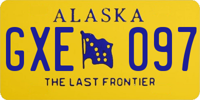 AK license plate GXE097