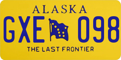 AK license plate GXE098