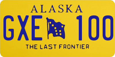 AK license plate GXE100