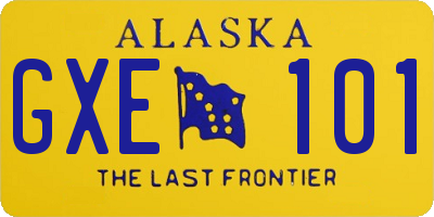 AK license plate GXE101