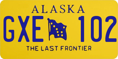 AK license plate GXE102