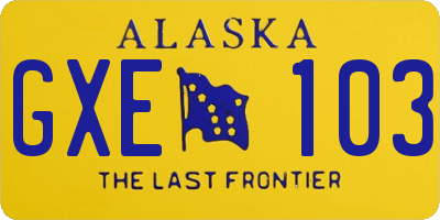 AK license plate GXE103