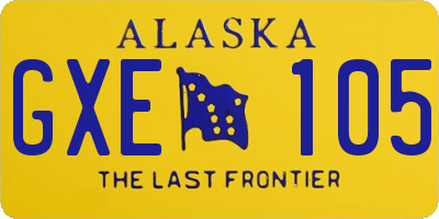 AK license plate GXE105