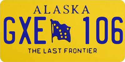 AK license plate GXE106