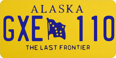 AK license plate GXE110