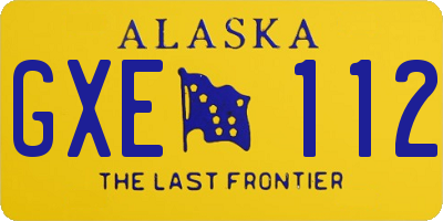 AK license plate GXE112