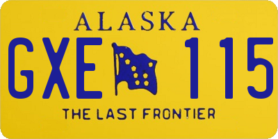 AK license plate GXE115