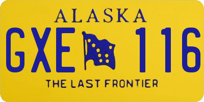 AK license plate GXE116