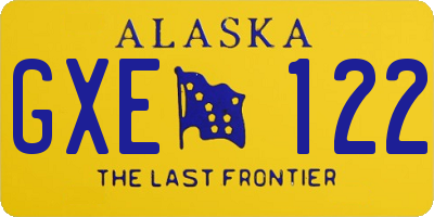 AK license plate GXE122