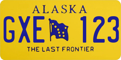 AK license plate GXE123