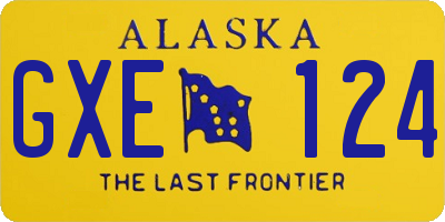 AK license plate GXE124