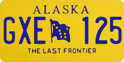 AK license plate GXE125