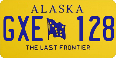 AK license plate GXE128