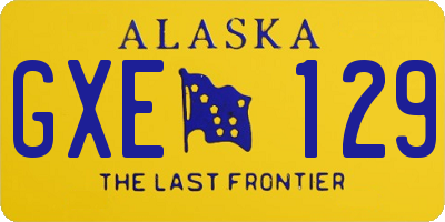 AK license plate GXE129