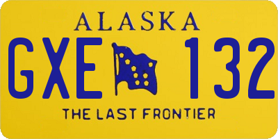 AK license plate GXE132