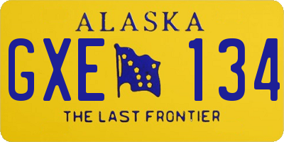 AK license plate GXE134