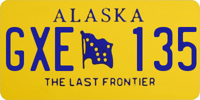 AK license plate GXE135