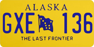 AK license plate GXE136