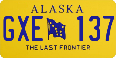 AK license plate GXE137